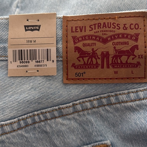 NWT 501 Levi’s 18W M High Rise 100% Cotton - Picture 5 of 7